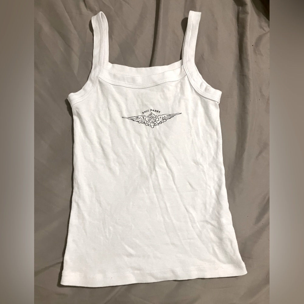 White pacsun tank top, size small, never worn, bought a year ago